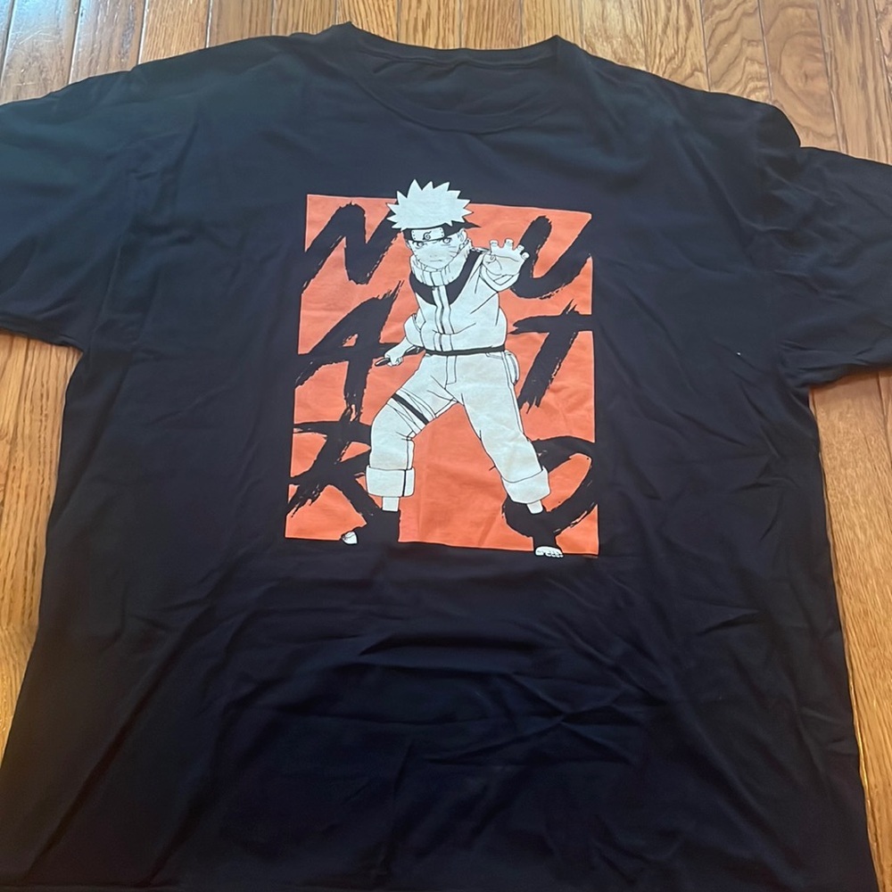 Narato Graphic Tee Shirts Men’s XL 2002 Orange Black‎ Anime Ninja Vintage